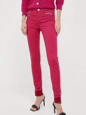 Morgan pantaloni femei, a , mulata, medium waist - Roz