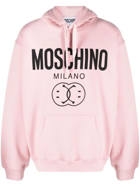 Trykt hettegenser Moschino rosa