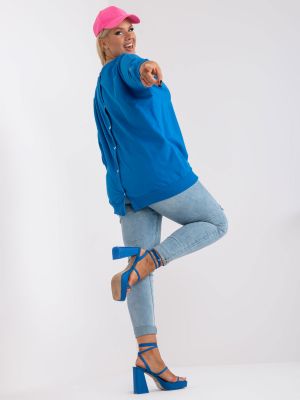 Mikina s knoflíky Fashionhunters modrá