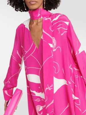 Mustriline siidist pükskostüüm Valentino roosa