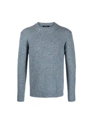 Dzianinowy sweter Tagliatore niebieski