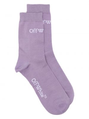 Žakárové bavlnené ponožky Off-white