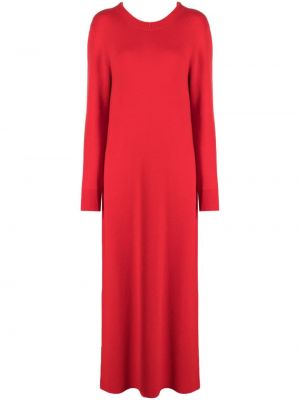 Pletené dlouhé šaty Lanvin červená