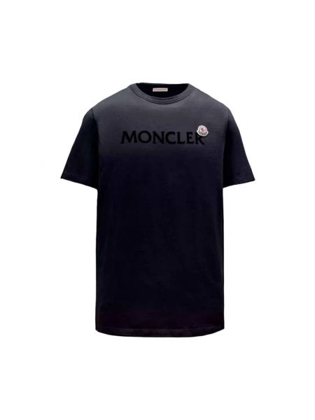 T-shirt aus baumwoll mit rundem ausschnitt Moncler blau