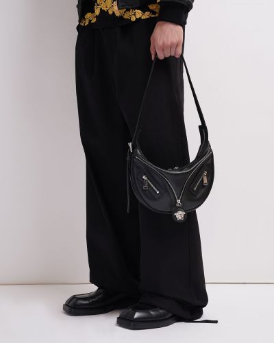 Kožená shopper kabelka Versace černá