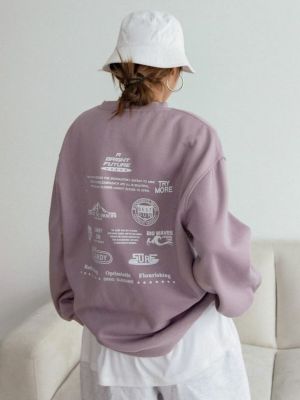 Raštuotas džemperis be gobtuvo K&h Twenty-one violetinė