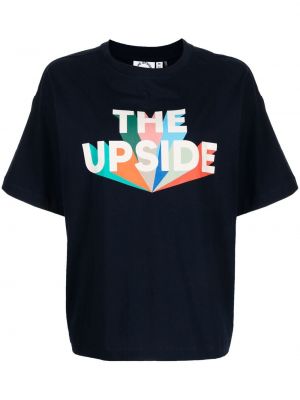 Тениска с принт The Upside синьо