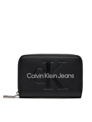 Denarnica z zadrgo Calvin Klein Jeans črna