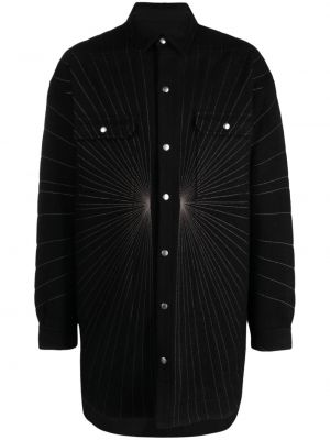 Gyapjú kabát Rick Owens fekete