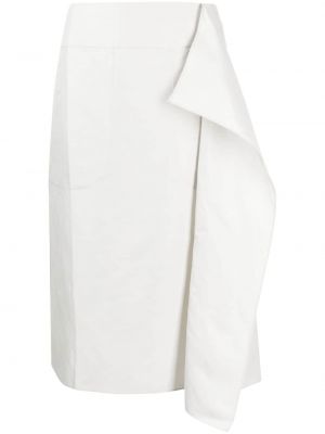 Midi φούστα ντραπέ Lee Mathews λευκό