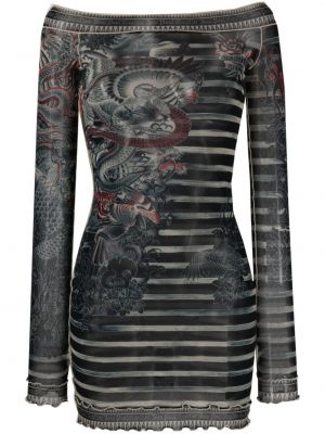 Kleid mit print Jean Paul Gaultier blau