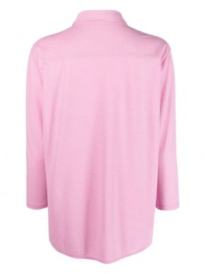 Kokvilnas krekls ar pogām Zanone rozā