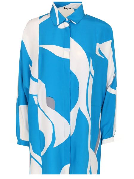 Шелковая блузка Kiton голубая