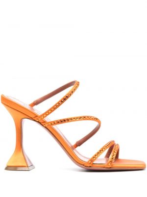 Sandales à imprimé en cristal Amina Muaddi orange