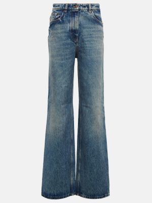 Voľné džínsy s vysokým pásom Prada modrá