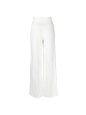 Lniane proste spodnie Parosh białe