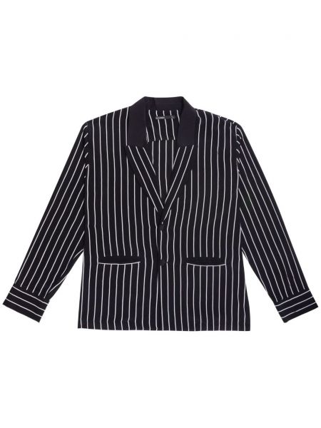 Stribet silke blazer Handred sort