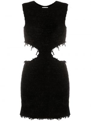 Bavlněné hedvábné večerní šaty bez rukávů Jil Sander - černá