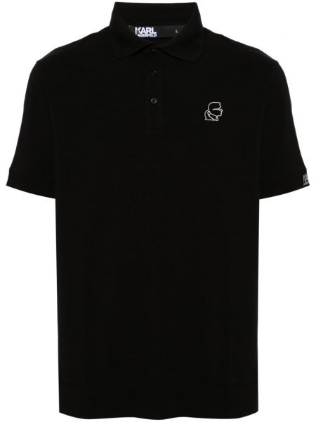 Polo krekls ar apdruku Karl Lagerfeld melns
