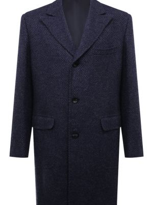 Кашемировое шерстяное пальто Kiton синее