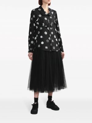 Midi sijonas iš tiulio Black Comme Des Garçons juoda