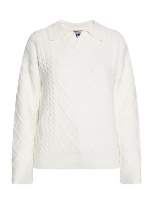 Vlnený sveter Dreimaster Vintage biela
