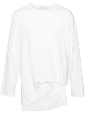 Koszulka bawełniana asymetryczna Yohji Yamamoto biała