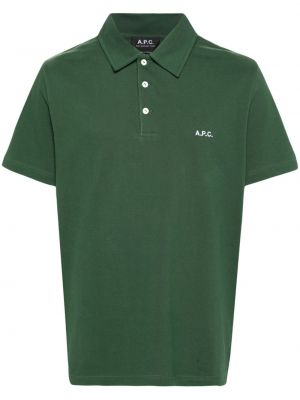 Поло тениска бродирана A.p.c. зелено