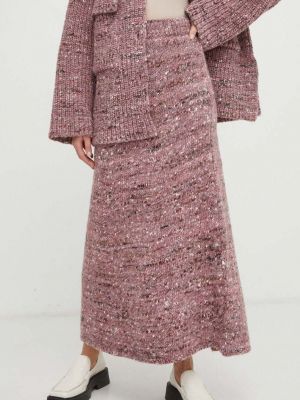 Růžové vlněné dlouhá sukně Lovechild