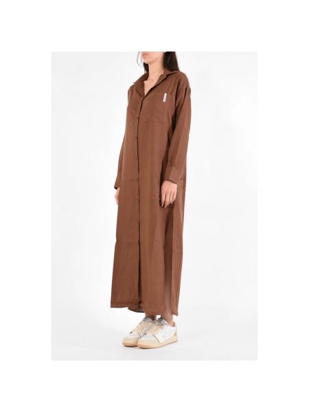 Vestido camisero de lino Hinnominate marrón