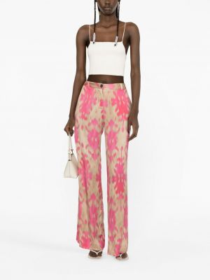 Kalhoty s potiskem s abstraktním vzorem relaxed fit Bazar Deluxe růžové