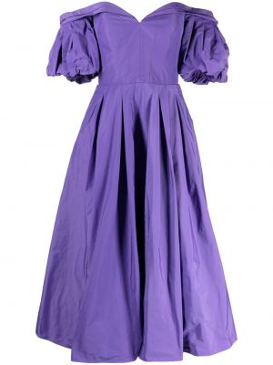 Midi šaty Marchesa Notte fialové