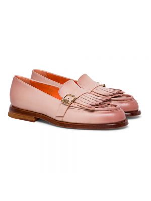 Loafers con flecos de cuero Santoni rosa