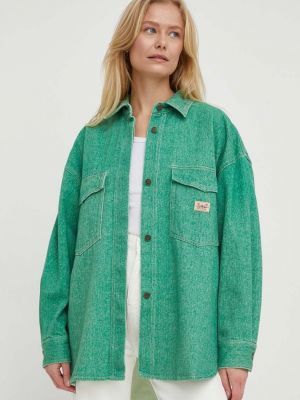 Джинсова куртка оверсайз American Vintage зелена