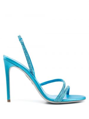 Sandale slingback de cristal Rene Caovilla albastru