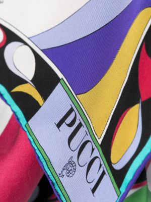 Echarpe en soie à imprimé à motifs abstraits Pucci blanc
