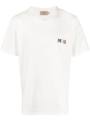 Tričko s kulatým výstřihem Maison Kitsuné bílé