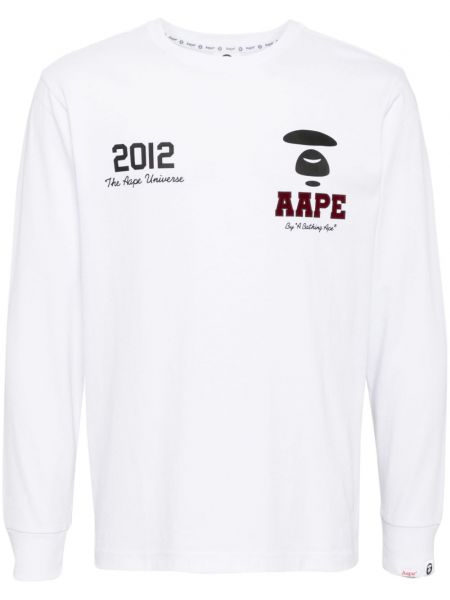 Langærmet t-shirt med lange ærmer Aape By *a Bathing Ape® hvid