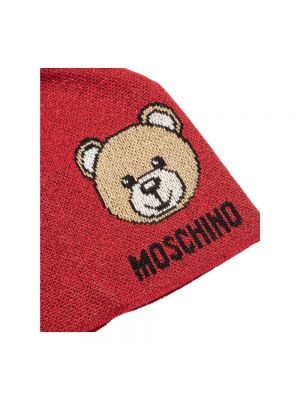 Dzianinowa czapka Moschino czerwona