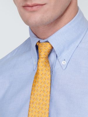 Cravată de mătase cu imagine Gucci