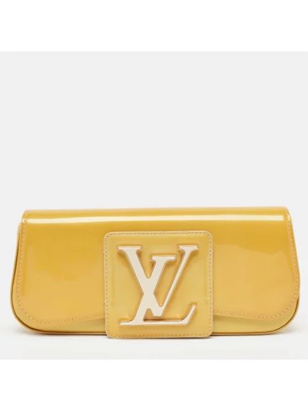 Bolso clutch de cuero Louis Vuitton Vintage amarillo