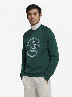 Pamut melegítő felső Adidas Originals - zöld