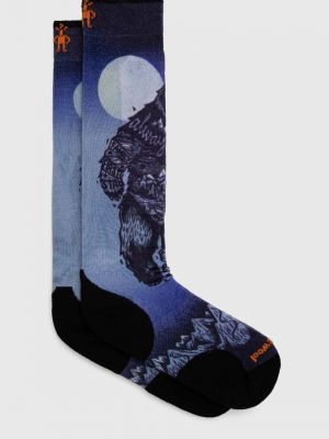 Чорапи с принт Smartwool синьо