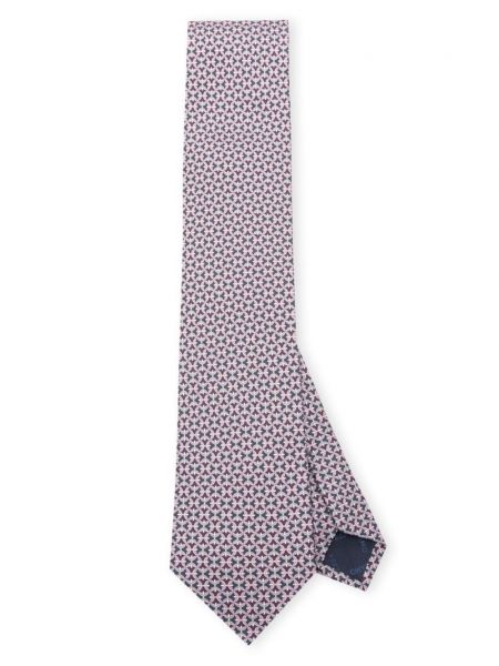 Жакардова копринена вратовръзка Ferragamo виолетово