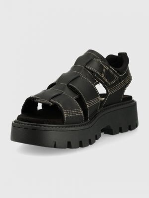 Kožené sandály Caterpillar černé
