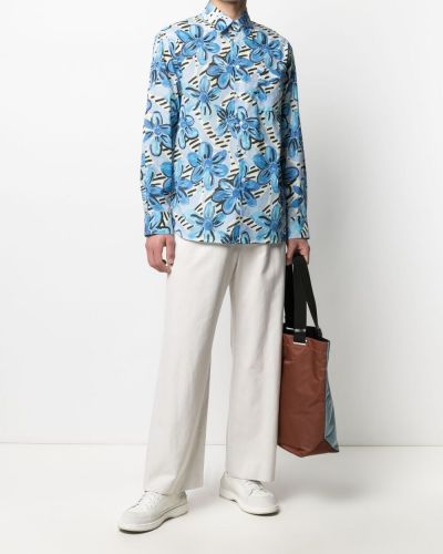 Camisa de flores con estampado Marni azul