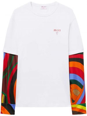 Βαμβακερή μπλούζα με σχέδιο Pucci λευκό