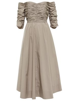 Sukienka midi bawełniana Dorothee Schumacher beżowa