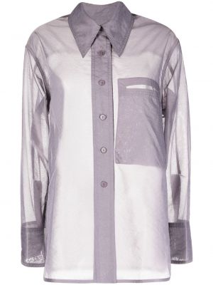Прозрачна риза Low Classic виолетово
