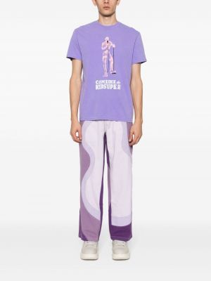 Bavlněné tričko s potiskem Kidsuper fialové